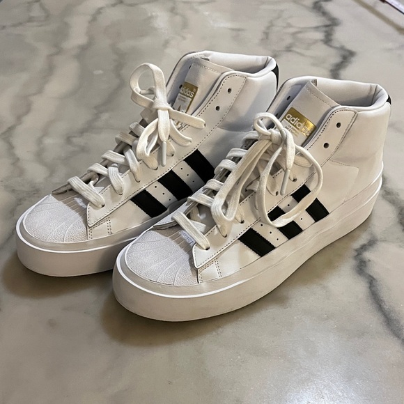 Adidas Pro Model Cloud White x 424 White and Black High-Top Basketball Sneakers